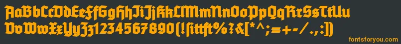 Tannenberg Font – Orange Fonts on Black Background