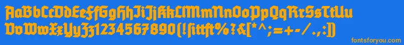 Tannenberg Font – Orange Fonts on Blue Background