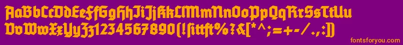 Tannenberg Font – Orange Fonts on Purple Background