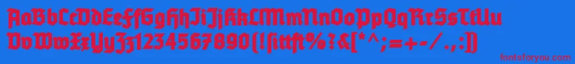 Tannenberg Font – Red Fonts on Blue Background