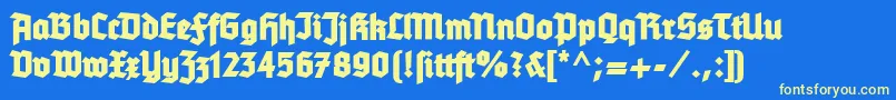 Tannenberg Font – Yellow Fonts on Blue Background