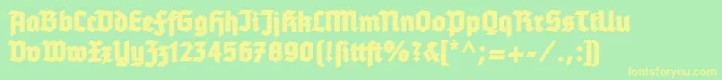 Tannenberg Font – Yellow Fonts on Green Background