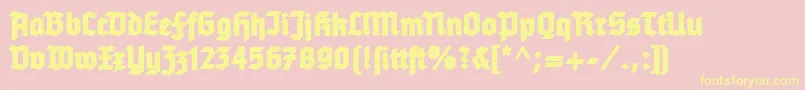 Tannenberg Font – Yellow Fonts on Pink Background