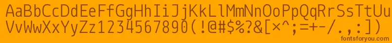 フォントMonoidA0A1A3AlAdAa – オレンジの背景に茶色のフォント