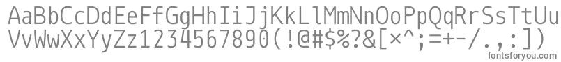 MonoidA0A1A3AlAdAa-fontti – harmaat kirjasimet valkoisella taustalla