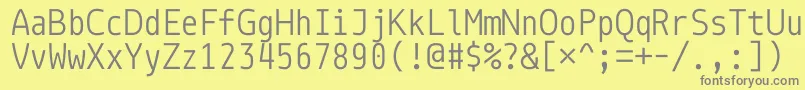 フォントMonoidA0A1A3AlAdAa – 黄色の背景に灰色の文字