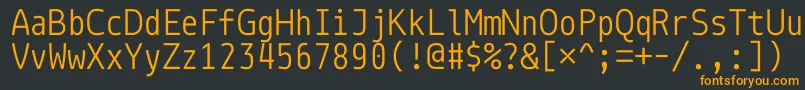 フォントMonoidA0A1A3AlAdAa – 黒い背景にオレンジの文字