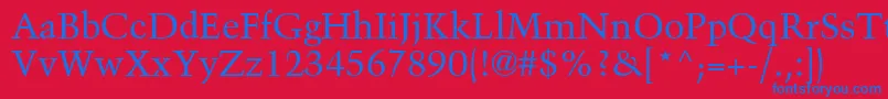 フォントBlackfordSsi – 赤い背景に青い文字