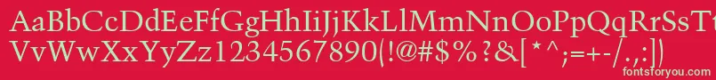 フォントBlackfordSsi – 赤い背景に緑の文字