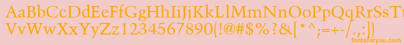 フォントBlackfordSsi – オレンジの文字がピンクの背景にあります。