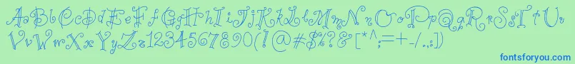 Anaperestrelo Font – Blue Fonts on Green Background