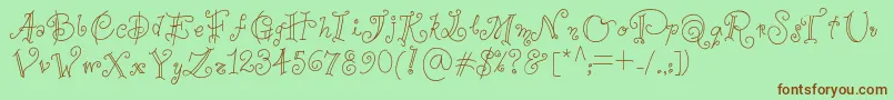 Anaperestrelo Font – Brown Fonts on Green Background