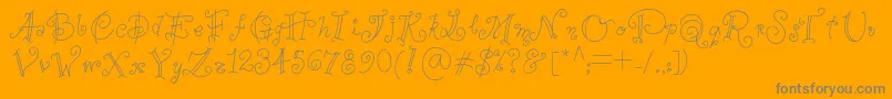 Czcionka Anaperestrelo – szare czcionki na pomarańczowym tle