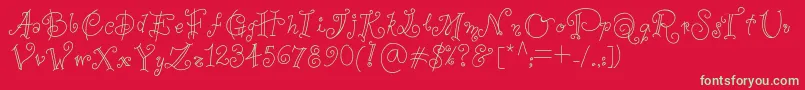 Anaperestrelo Font – Green Fonts on Red Background