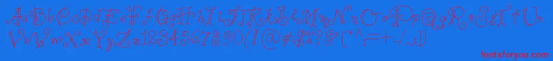Anaperestrelo Font – Red Fonts on Blue Background