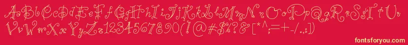 Anaperestrelo Font – Yellow Fonts on Red Background