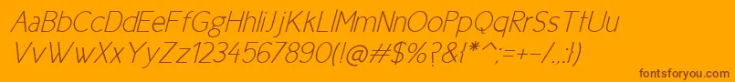 NewCicleFinaItalic-Schriftart – Braune Schriften auf orangefarbenem Hintergrund