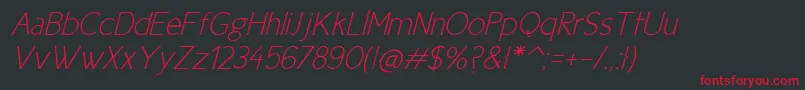 NewCicleFinaItalic Font – Red Fonts on Black Background