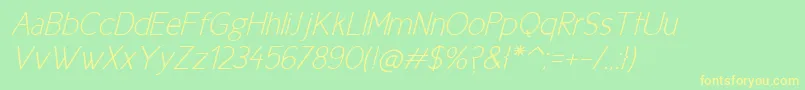 NewCicleFinaItalic Font – Yellow Fonts on Green Background