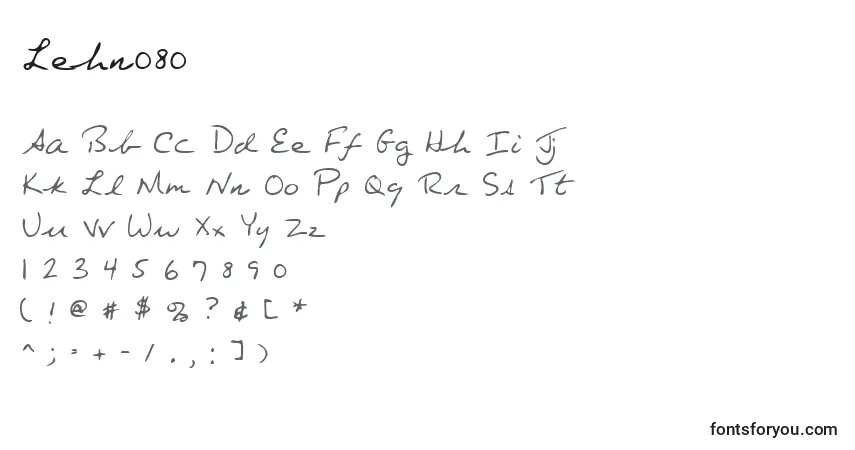 Lehn080フォント–アルファベット、数字、特殊文字