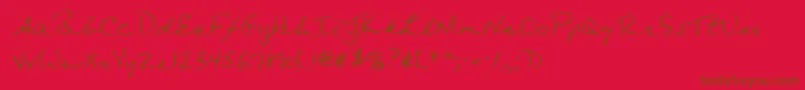 Lehn080 Font – Brown Fonts on Red Background