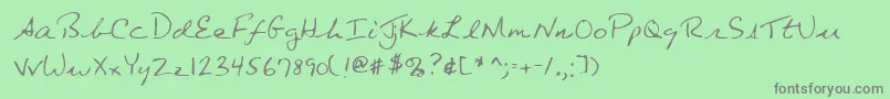 フォントLehn080 – 緑の背景に灰色の文字