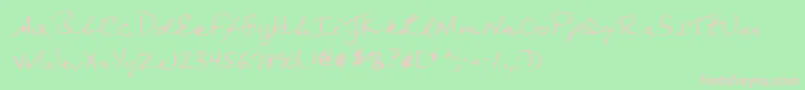 Lehn080 Font – Pink Fonts on Green Background