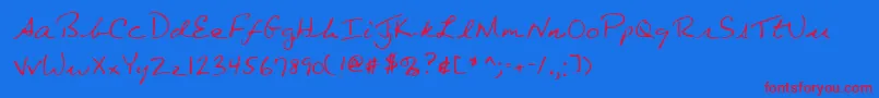 フォントLehn080 – 赤い文字の青い背景