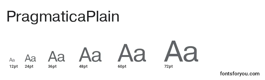 PragmaticaPlain Font Sizes