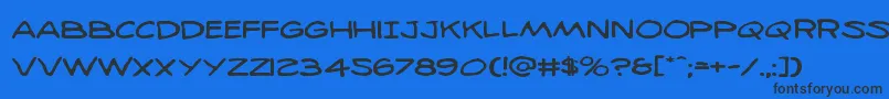 98bottlesexpand Font – Black Fonts on Blue Background