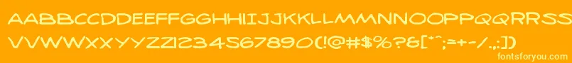 98bottlesexpand Font – Yellow Fonts on Orange Background