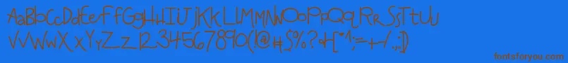 Kbanditslipsmymind Font – Brown Fonts on Blue Background