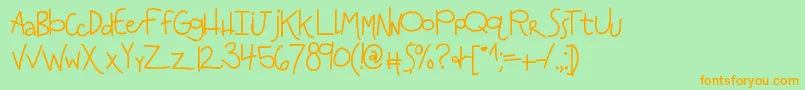 Kbanditslipsmymind Font – Orange Fonts on Green Background