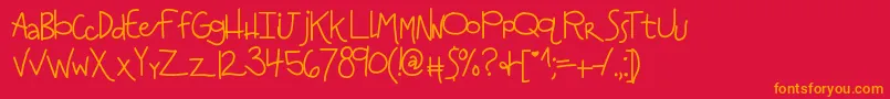 Kbanditslipsmymind Font – Orange Fonts on Red Background