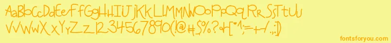 Kbanditslipsmymind Font – Orange Fonts on Yellow Background