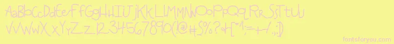 Kbanditslipsmymind Font – Pink Fonts on Yellow Background