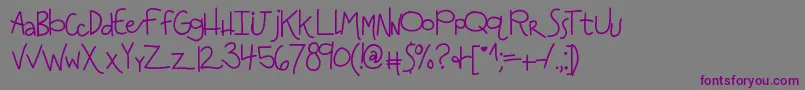 Шрифт Kbanditslipsmymind – фиолетовые шрифты на сером фоне