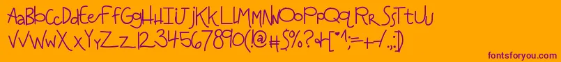 Шрифт Kbanditslipsmymind – фиолетовые шрифты на оранжевом фоне