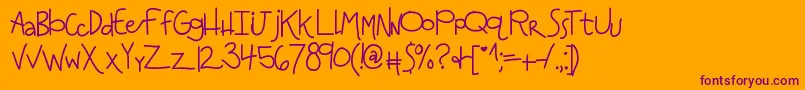 Kbanditslipsmymind Font – Purple Fonts on Orange Background