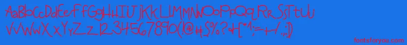 Kbanditslipsmymind Font – Red Fonts on Blue Background