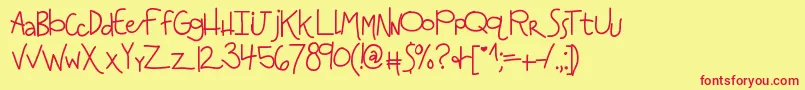 Kbanditslipsmymind Font – Red Fonts on Yellow Background