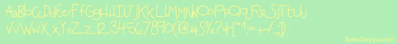 Kbanditslipsmymind Font – Yellow Fonts on Green Background