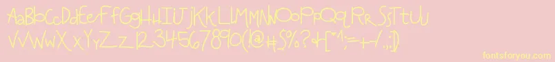 Kbanditslipsmymind Font – Yellow Fonts on Pink Background