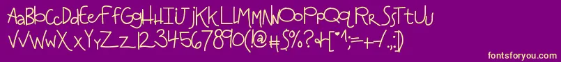 Kbanditslipsmymind Font – Yellow Fonts on Purple Background