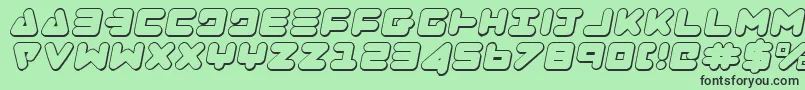 ZealotOutlineItalic Font – Black Fonts on Green Background