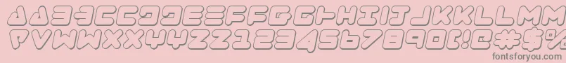 フォントZealotOutlineItalic – ピンクの背景に灰色の文字