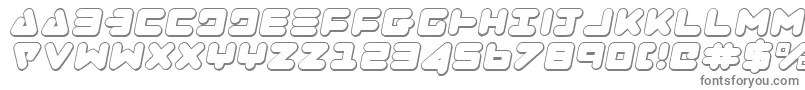 フォントZealotOutlineItalic – 白い背景に灰色の文字