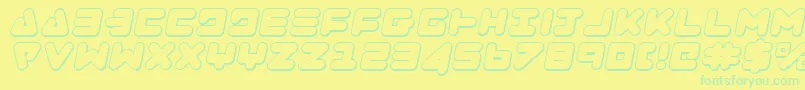 ZealotOutlineItalic Font – Green Fonts on Yellow Background