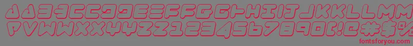 フォントZealotOutlineItalic – 赤い文字の灰色の背景