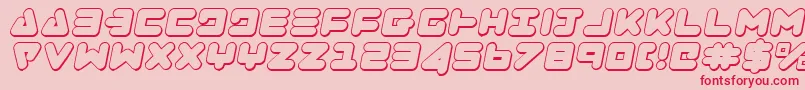 Fonte ZealotOutlineItalic – fontes vermelhas em um fundo rosa
